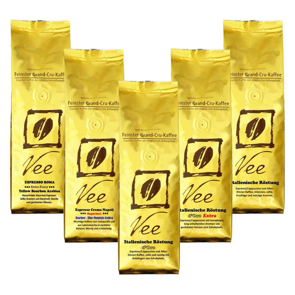 Vee's Probier-Set 2: Espresso - Täglich frisch und schonend für Sie geröstet. Seit 1999 |